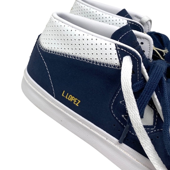Converse Cons Louie Lopez Pro Suede Sneakers For Men Mid Top White Navy A06235C - Picture 5 of 9